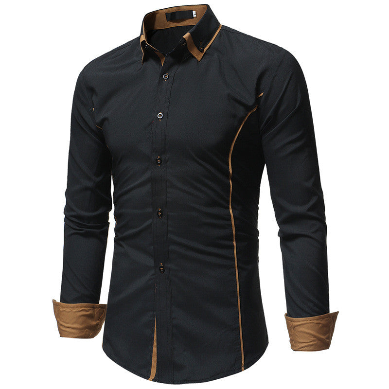 Long Sleeve Shirt For Winter Foreign Trade New Fashion Hit Color Double Collar