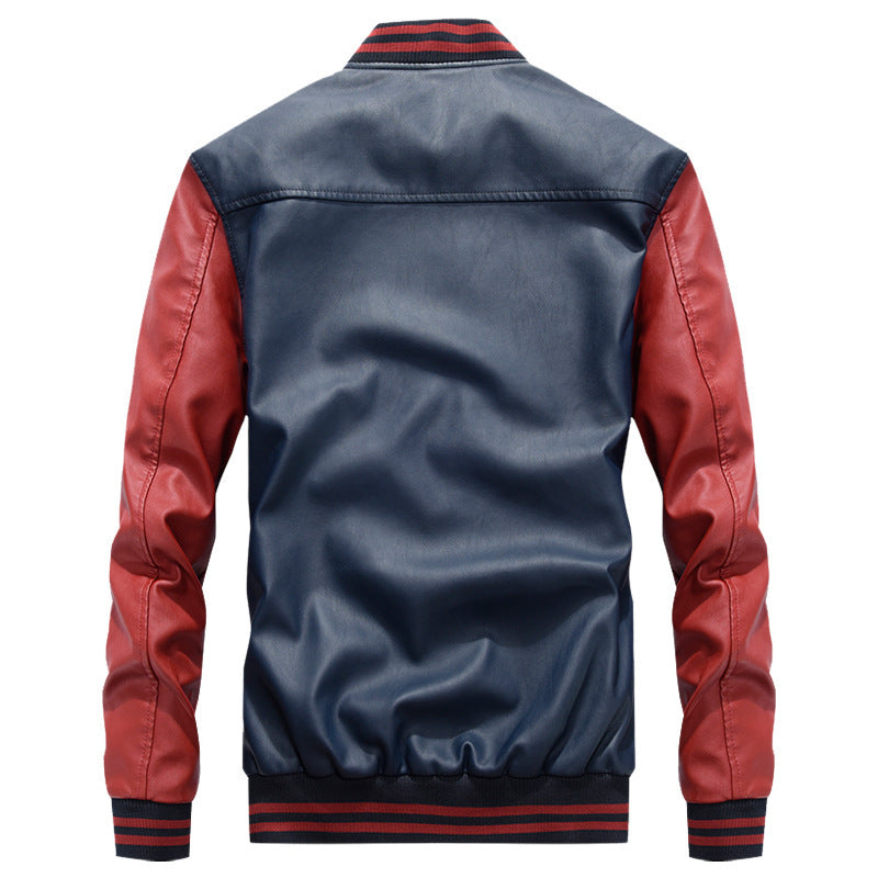 Men's Yellow PU Leather Casual jacket For University Outfit