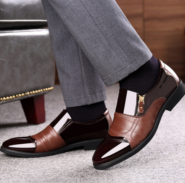 Men's Elegant PU Leather Slip On Lightweight Formal Shoes