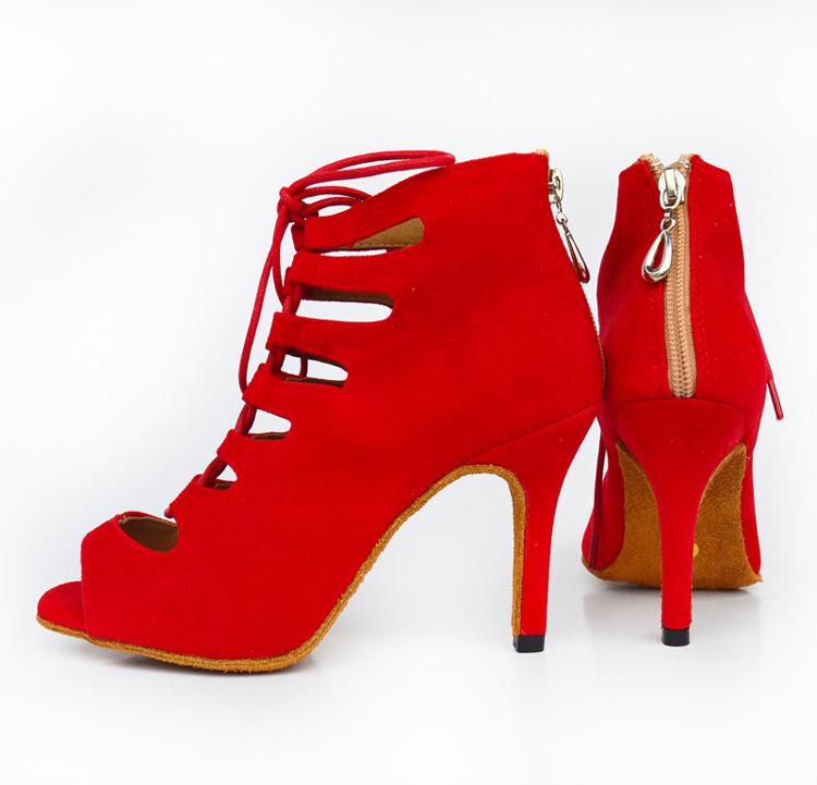 Ladies Mid-High-Heel Soft-Soled Comfortable Dancing Red Shoes