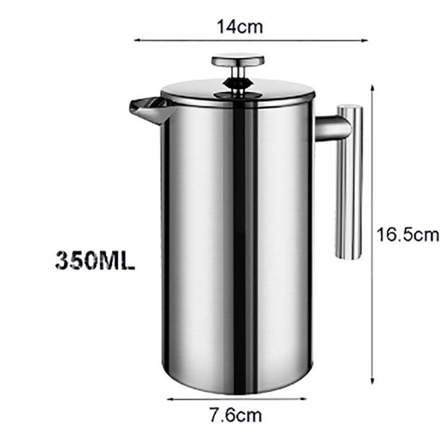 French Press Coffee Maker Stainless Steel Percolator - For Refined Coffee Tasters