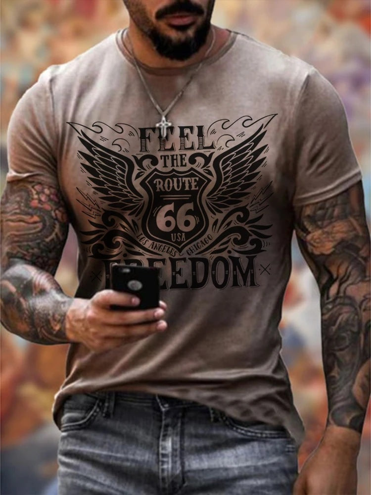 Summer Men's Printed Casual Short Sleeved Top T-Shirt