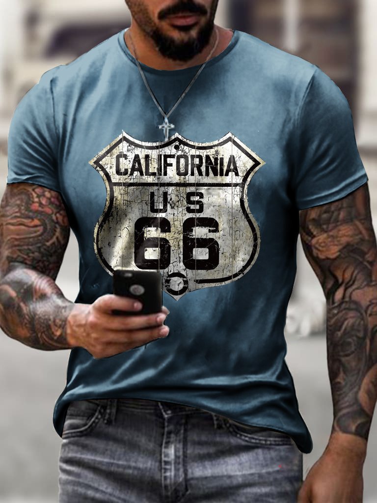 Summer Men's Printed Casual Short Sleeved Top T-Shirt