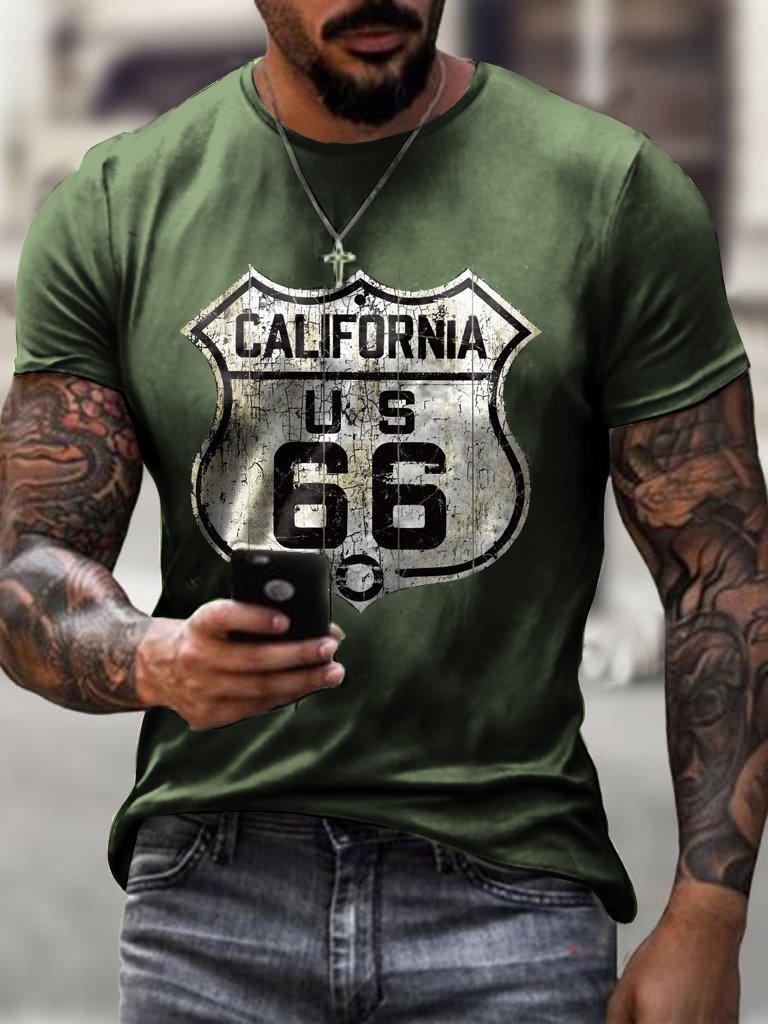 Summer Men's Printed Casual Short Sleeved Top T-Shirt