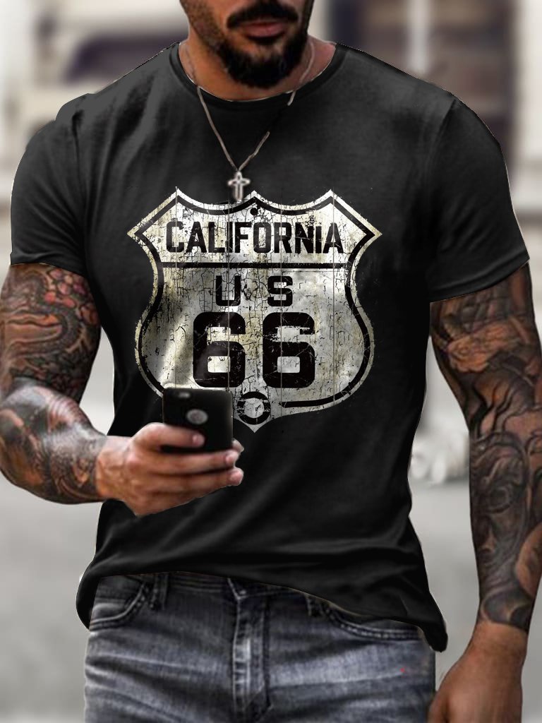Summer Men's Printed Casual Short Sleeved Top T-Shirt
