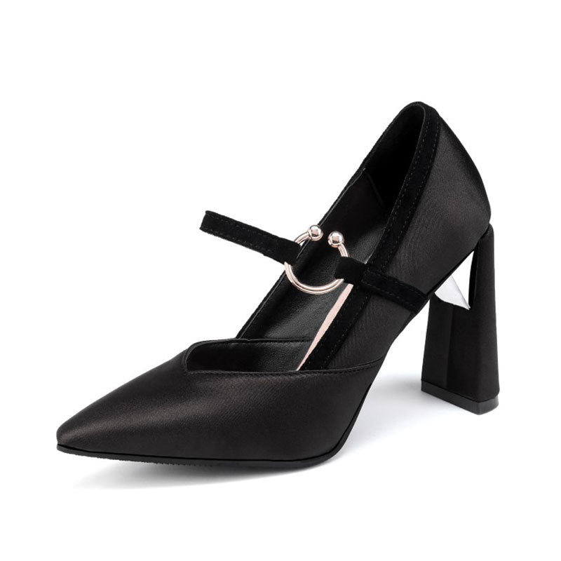Womens Pumps Mary Jaen Stiletto High Heels Strange Pointed Toe | Red Green Champagne Yellow Black
