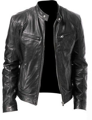 Men PU Leather Jacket For Look Attractive