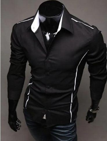 Men Cotton Slim Shirt | Long Sleeve High Quality