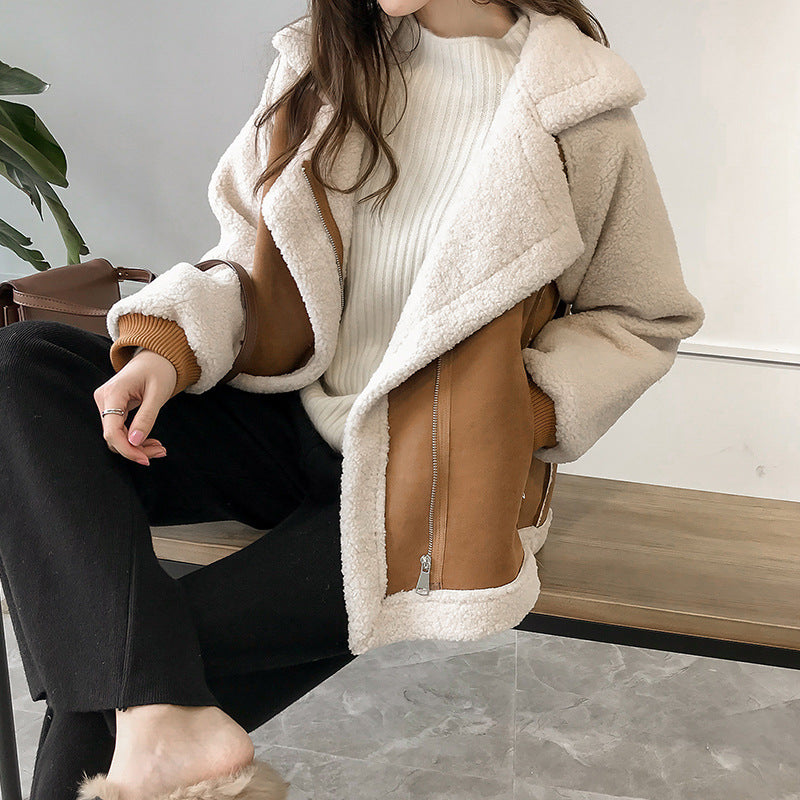 Women's Plush Thickened Velvet Fur Coat For Autumn And Winter