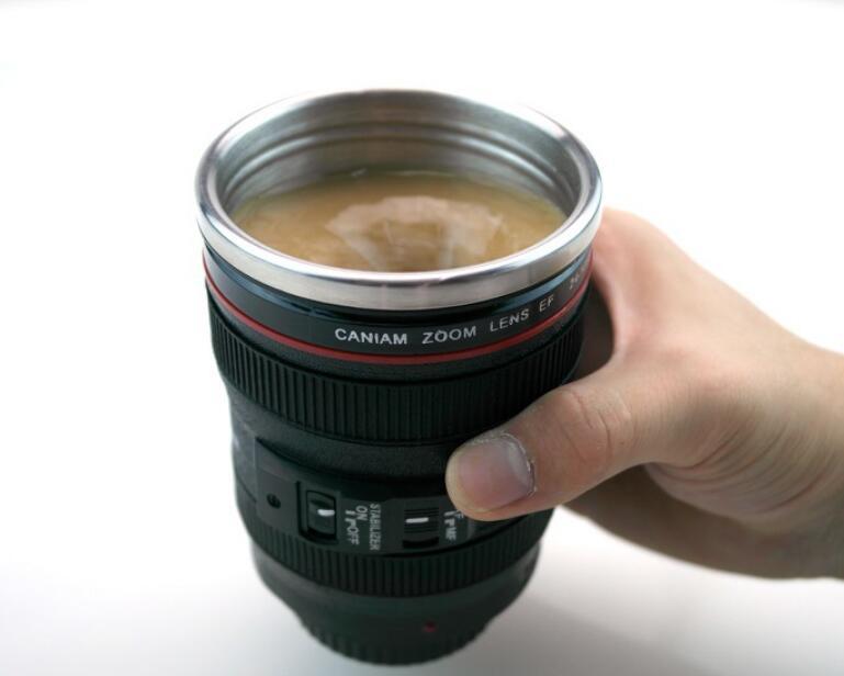 Coffee Mug Camera Lens Mugs 300ml Battery Style Stainless Steel For Sporting Travel