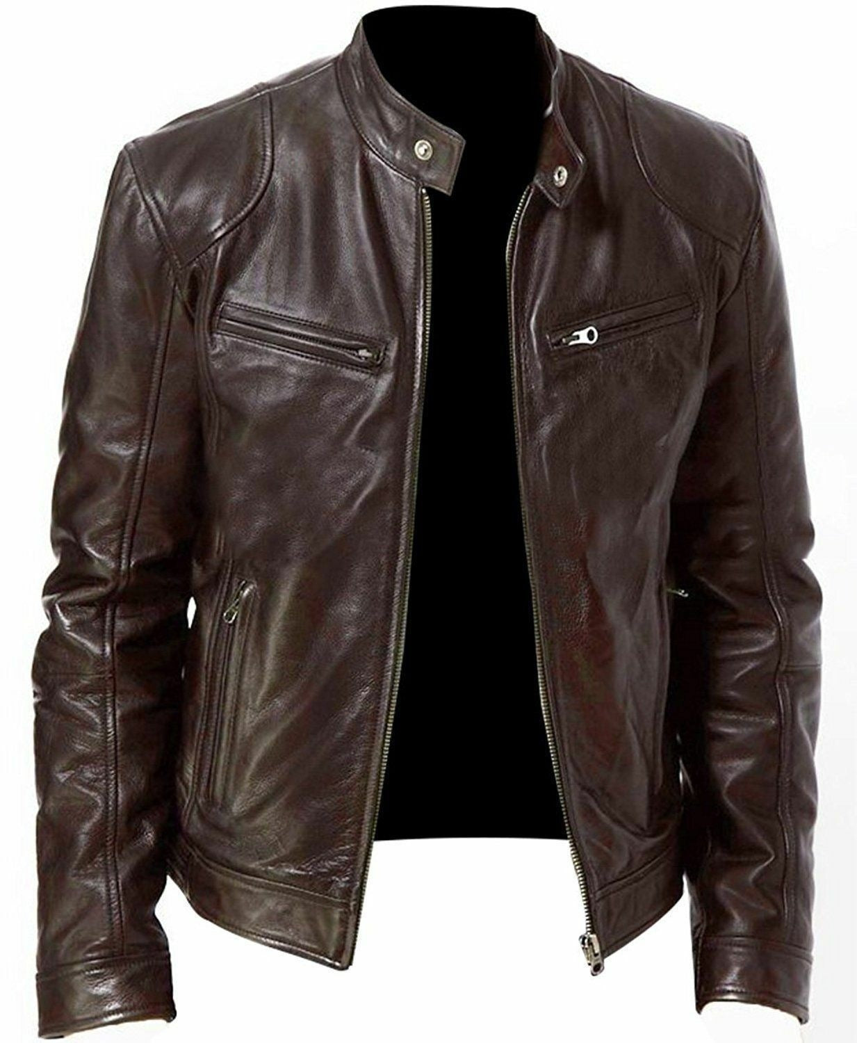 Men PU Leather Jacket For Look Attractive