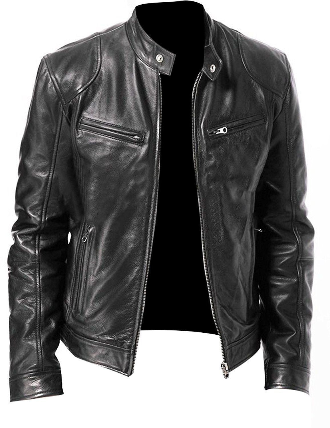 Men PU Leather Jacket For Look Attractive