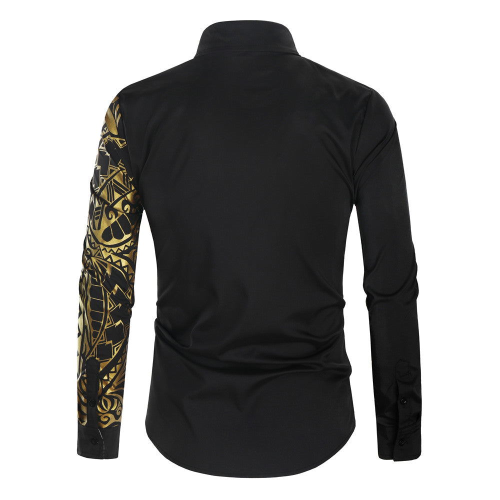 Bronzed printed long sleeve shirt