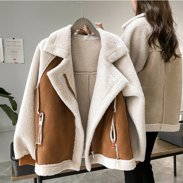 Women's Plush Thickened Velvet Fur Coat For Autumn And Winter