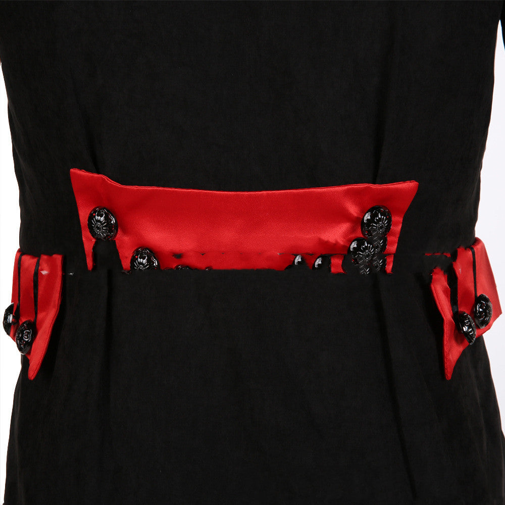 Men's colorful, vintage steampunk coat. Red and black.