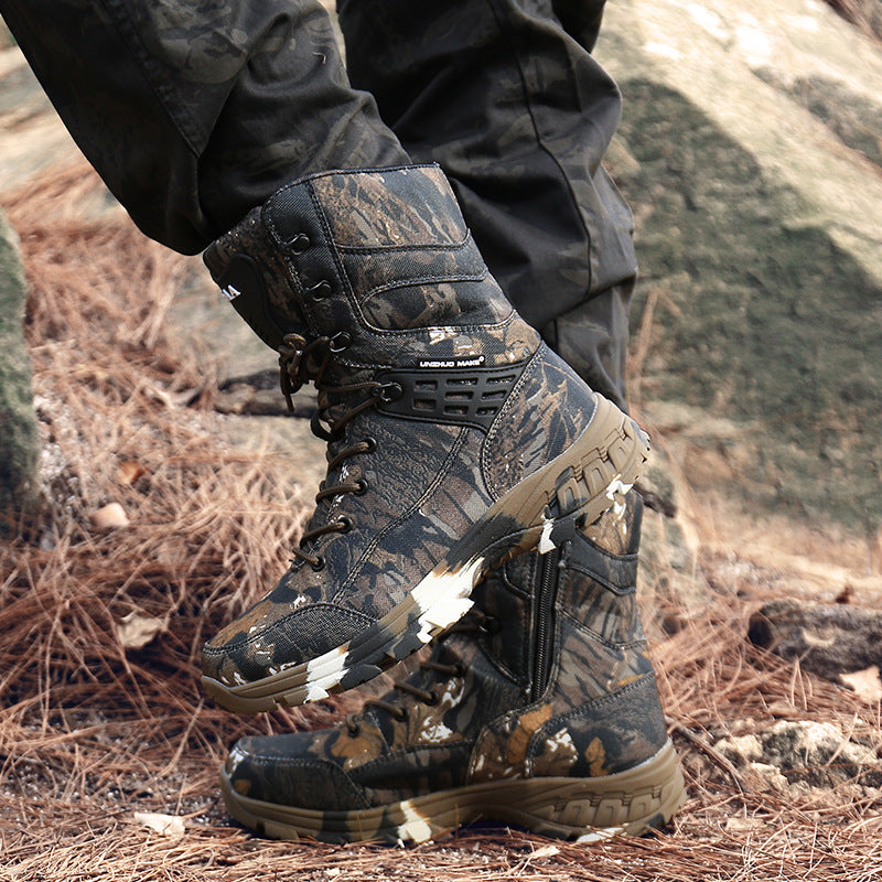 Men's High-top Camouflage Tactical Boots With Metal Element