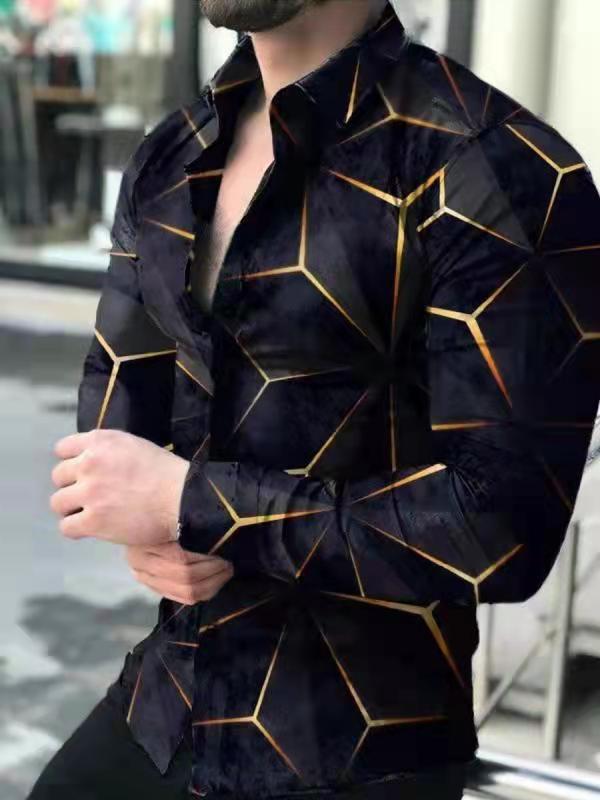 Youth Long Sleeve Shirt Casual Slim Fit Men European & American Fashion