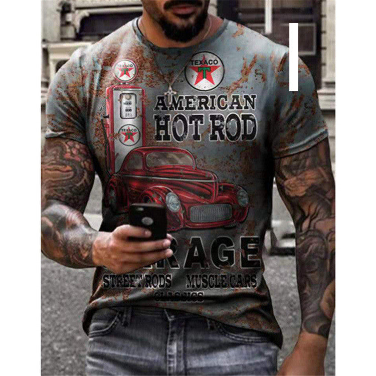 Men's T-shirt Car Highway Motorcycle Hip Hop For Summer