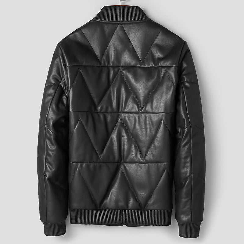 Men's Down Leather Coat | Youth Leather Jacket | High Quality Blazer