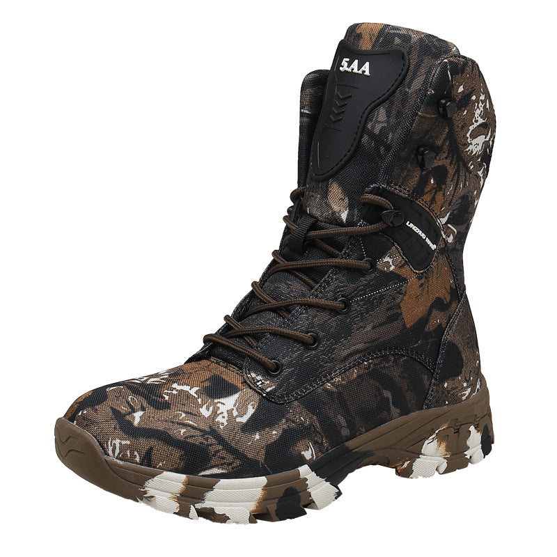 Men's High-top Camouflage Tactical Boots With Metal Element