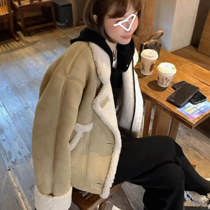 Little Fragrant Wind Fur One Padded Thick Jacket Female
