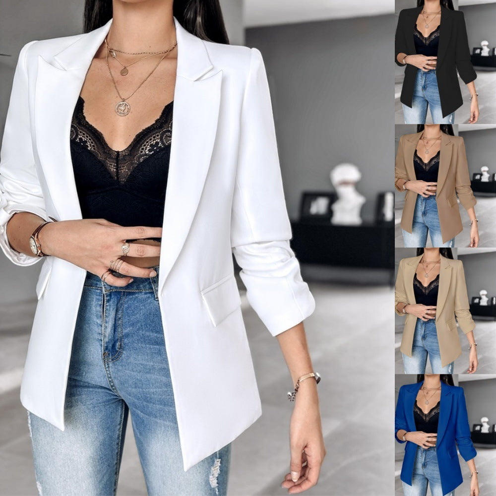 Chic Blazer For Women | Long Sleeve Cardigan Suit Coat