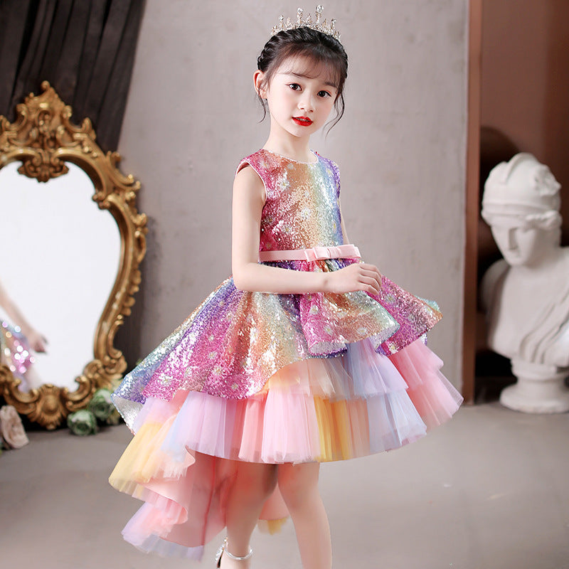 Children's Trailing Girl's Pink Dress