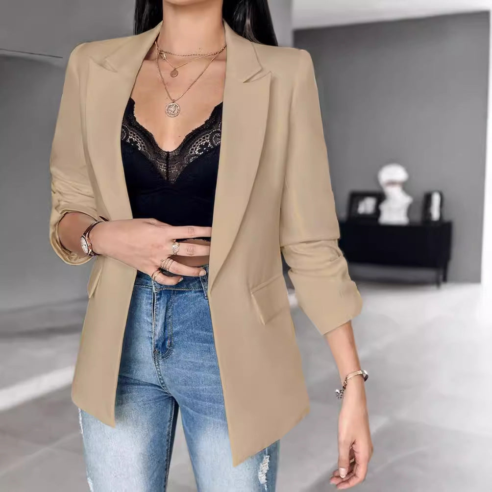 Chic Blazer For Women | Long Sleeve Cardigan Suit Coat