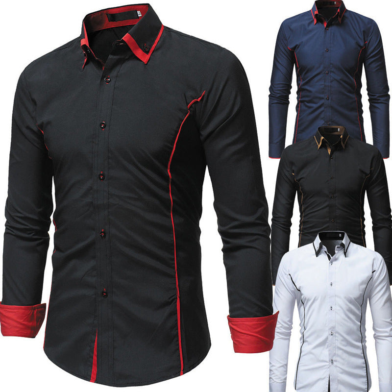 Long Sleeve Shirt For Winter Foreign Trade New Fashion Hit Color Double Collar