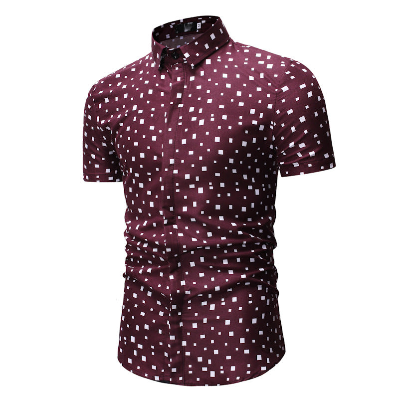 Men's Casual Short Sleeve Printed Shirt