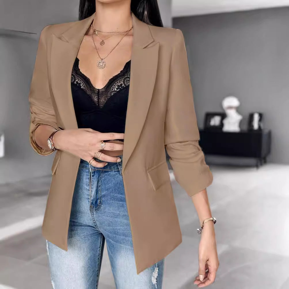 Chic Blazer For Women | Long Sleeve Cardigan Suit Coat