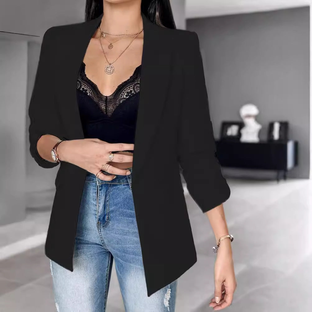 Chic Blazer For Women | Long Sleeve Cardigan Suit Coat
