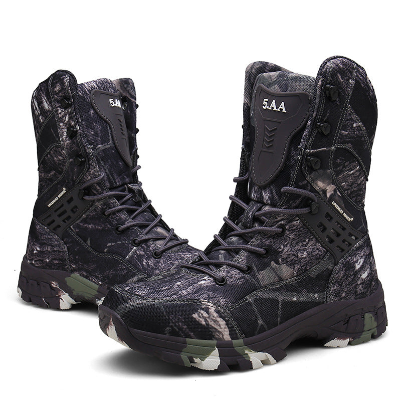 Men's High-top Camouflage Tactical Boots With Metal Element