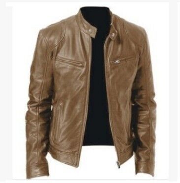 Men PU Leather Jacket For Look Attractive