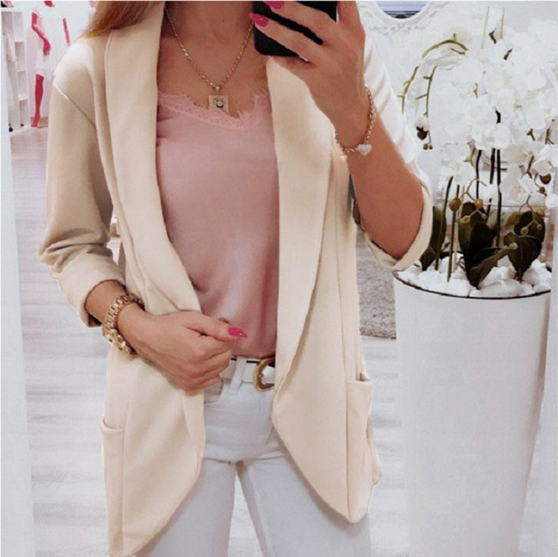 Women Long Sleeve Small Suit Coat For Office