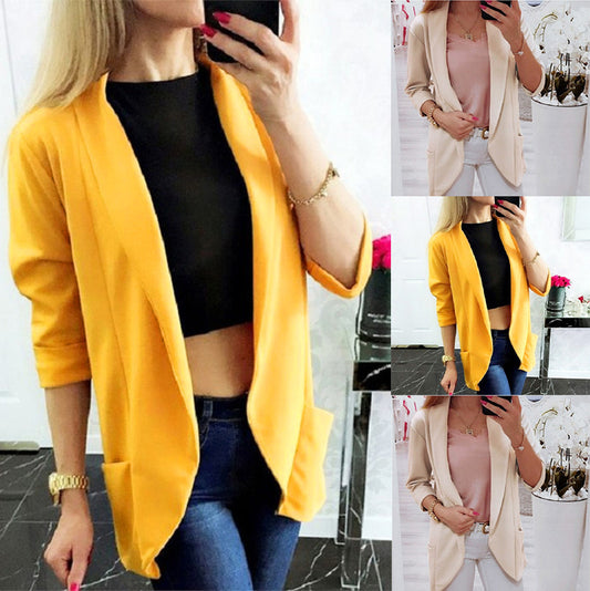 Women Long Sleeve Small Suit Coat For Office