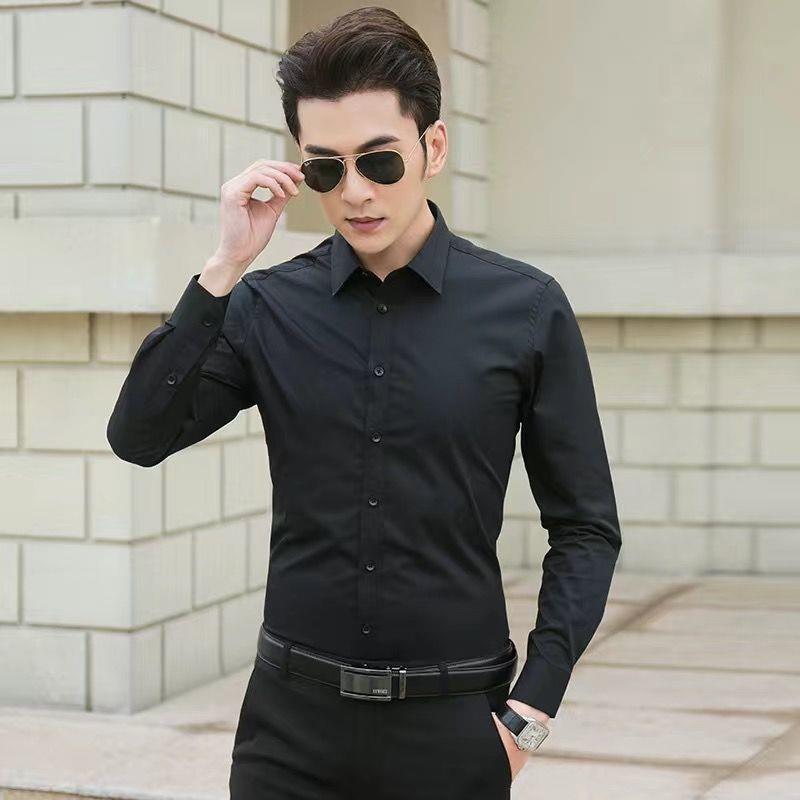 Men’s Classic White Slim Fit Long Sleeve Shirt 👔✨