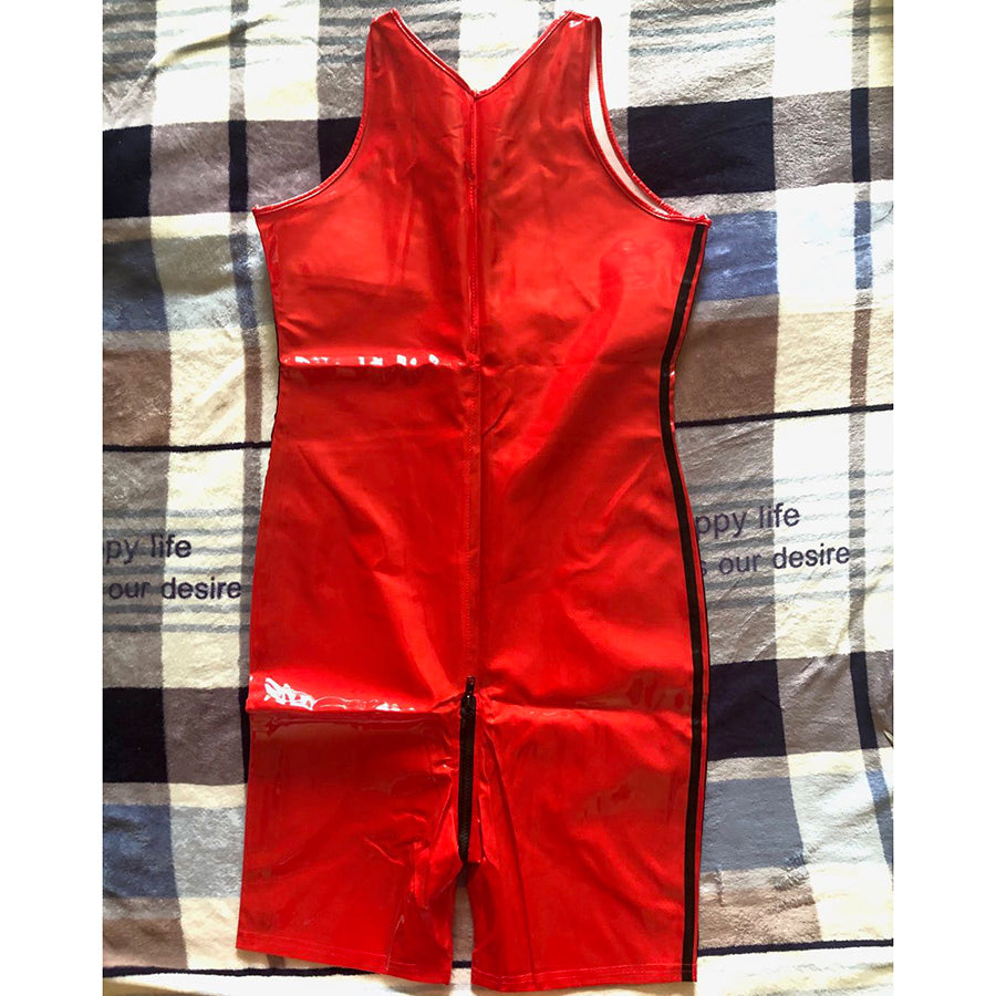Men's Red Wrestling Spandex Suit For Control And Agility