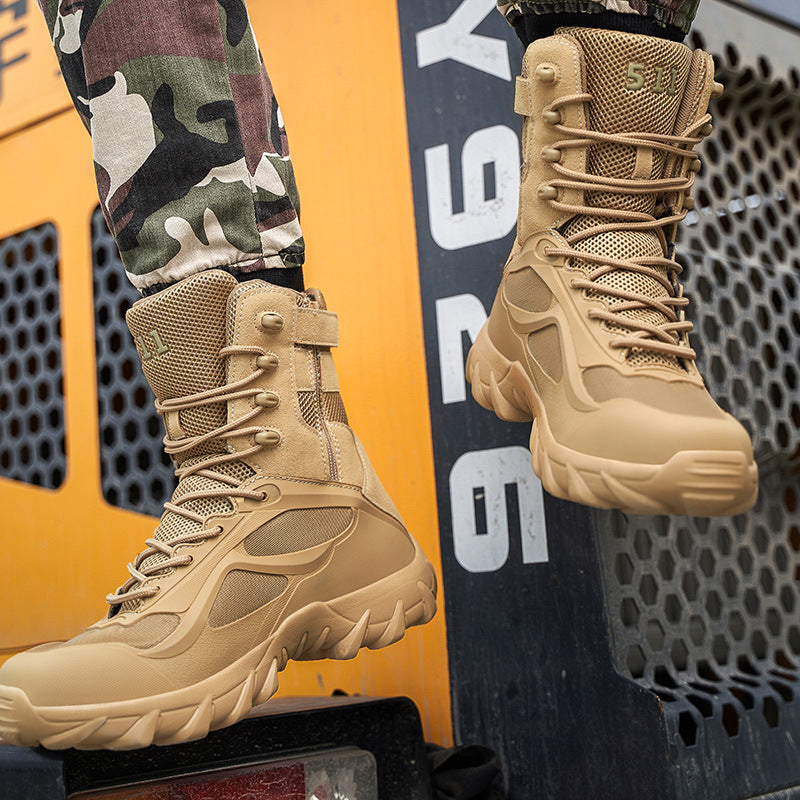 Large size high-top military boots
