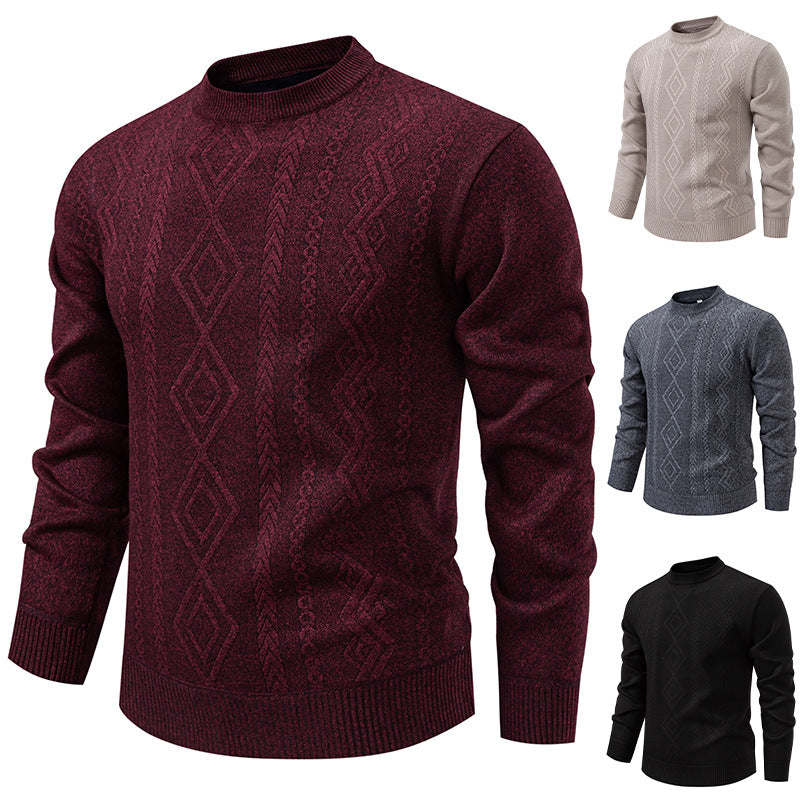 Men’s Casual Round Neck Knitted Sweater – Warm, Comfortable & Stylish