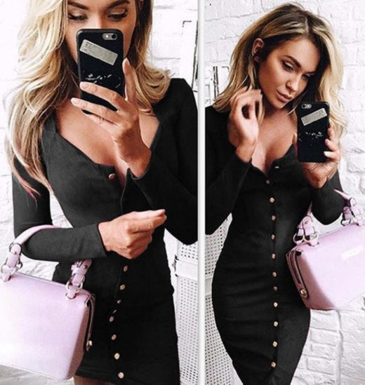 Women's Elegant Bodycon Slim Long Sleeve Dresses For Party Cocktail To Look Elegant
