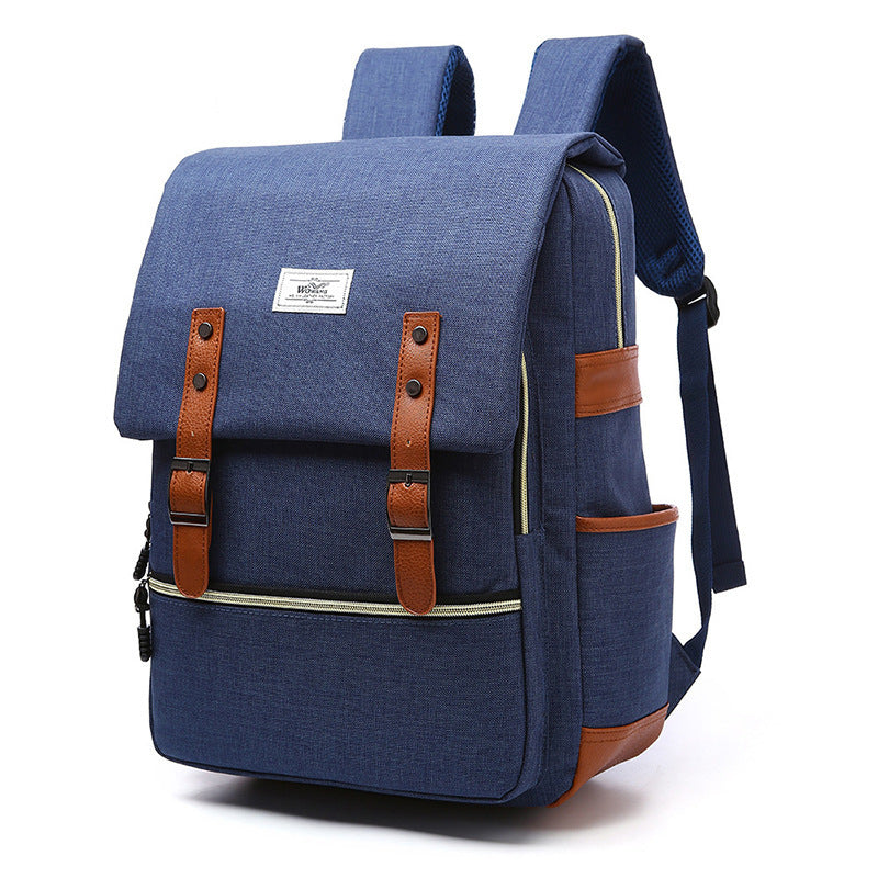 Vintage Canvas Backpack with USB Charging – Laptop School & Travel Bag