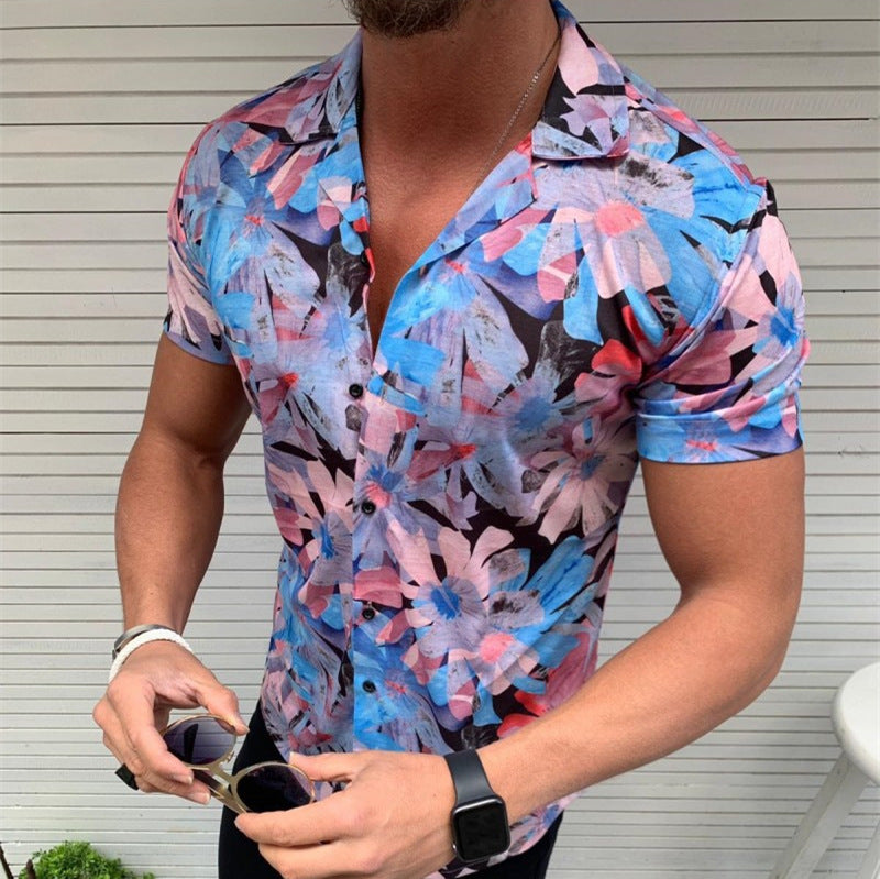 Men’s 3D Printed Short Sleeve Graphic Shirt 👕✨