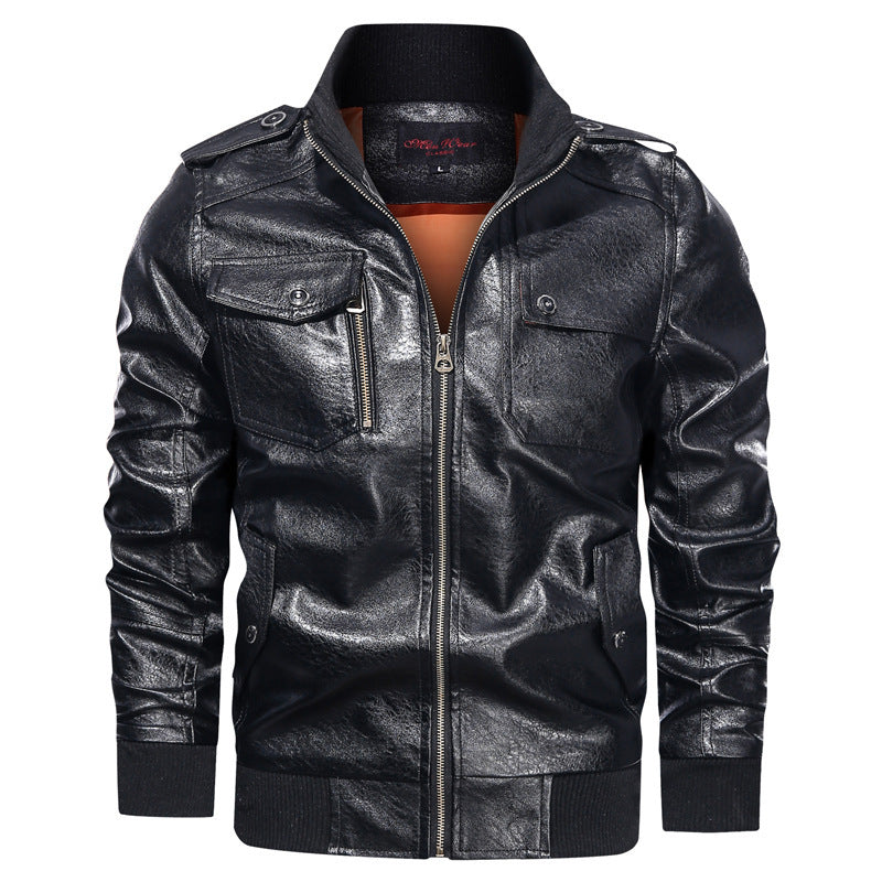 Men s Leather Jacket Motorcycle Jacket | Casual Coat