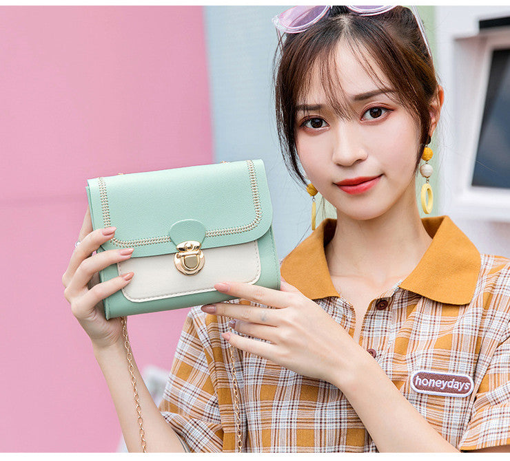 Women’s One-Shoulder Lock Chain Crossbody Bag – Fashion Diagonal Shoulder Purse