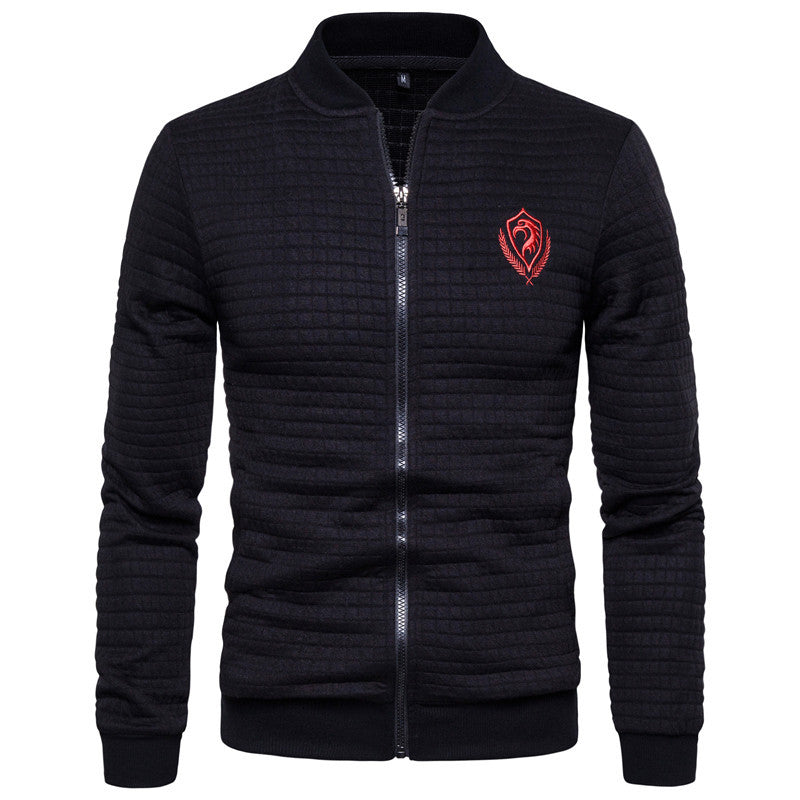 Men's Cotton Knit Full-Zip Stand Collar Jacket 🧥✨