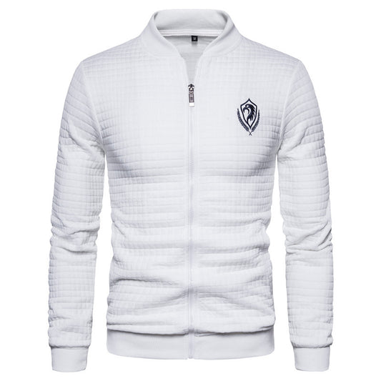 Men's Cotton Knit Full-Zip Stand Collar Jacket 🧥✨