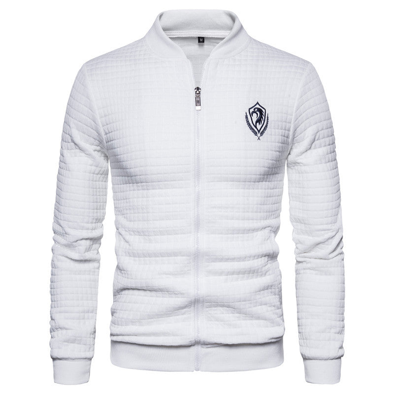 Men's Cotton Knit Full-Zip Stand Collar Jacket 🧥✨