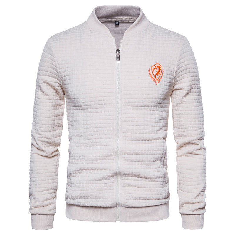 Men's Cotton Knit Full-Zip Stand Collar Jacket 🧥✨