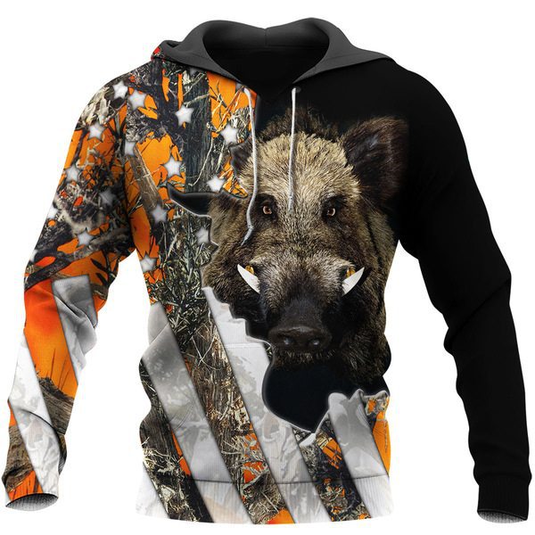 Boar Fighting Pig Series Oversized Hooded Pullover 🐗💥